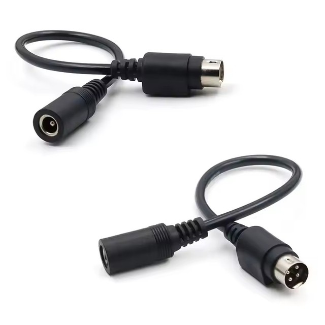 5521mm Female to MINI DIN 4-pin external thread DC power adapter cable, suitable for SATO TG-5011-19V-ES TV LCD VCR lead