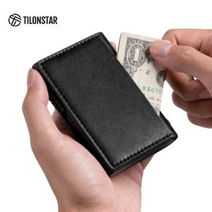 TILONSTAR TVC315 Leather Slim Card <b>Holder</b> Pop up <b>Wallet</b> Rfid Blocking Aluminum Business Id Credit Card <b>Holders</b> - Product Image 4