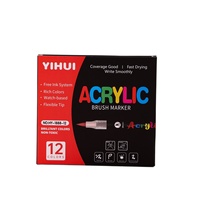 Lot de 72 marqueurs liquides acryliques à pointe pinceau pour peinture artistique, couleurs superposables, largeur d'écriture 5 mm, pour verre et papier