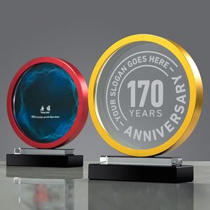 Trofeo de cristal multicolor y premios de resina de cristal Personalizar K9 Crystal Pedestal Trophy Corporation Awards - Product Image 6