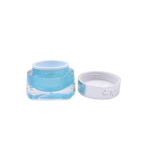 Paquete de cosméticos para el cuidado de <span class=keywords><strong>la</strong></span> piel con tapa en forma de diamante azul bebé, tarro de <span class=keywords><strong>crema</strong></span> de doble pared acrílico vacío de 50g con tapa de rosca impresa en seda - Product Image 5