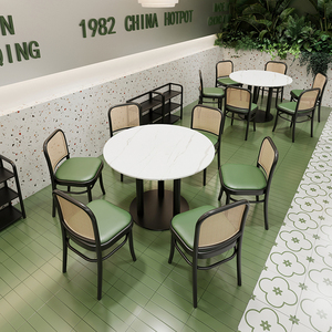 Juego de sillas de mesa de comedor de estilo industrial de uso comercial Hong Kong y sofá de cabina de <span class=keywords><strong>Casa</strong></span> de Té tailandés del Sudeste Asiático para restaurantes - Product Image 3