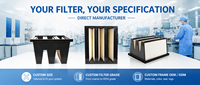 Elemen Filter Udara Tipe W Efisiensi Tinggi Bingkai Plastik Filter V Bank