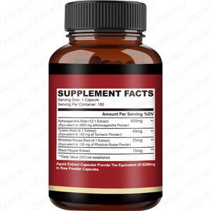 Suplemen <span class=keywords><strong>Herbal</strong></span> Organik Murni Label Pribadi OEM Ekstrak Akar Ashwagandha <span class=keywords><strong>Rhodiola</strong></span> <span class=keywords><strong>Rosea</strong></span> Kunyit Kapsul Lada Hitam - Product Image 3