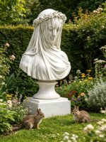 Sculpture d'art naturelle en marbre blanc grandeur nature, Buste de dame voilée, Giovanni Strazza, Vierge voilée, sculptures et gravures sur pierre