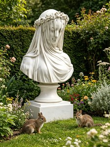<span class=keywords><strong>Escultura</strong></span> Artística Natural <span class=keywords><strong>en</strong></span> Mármol Blanco de Tamaño Real: Busto de Dama Velada, de Giovanni Strazza, Tallado <span class=keywords><strong>en</strong></span> Piedra de la Virgen Velada - Product Image 5