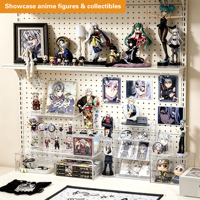 Ensemble de panneaux perforés adhésifs sans perçage pour configuration de jeu, organisateur de bureau d'ordinateur avec crochets pour casque, souris, câble