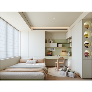 طقم أثاث غرفة نوم خشبي عصري قابل للتخصيص للأطفال مع 5+ أدراج، سرير تاتامي، خزانة كتب وخزانة ملابس للاستخدام في الفنادق والمنازل - Product Image 1