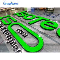 Mağaza açık büyük akrilik tabela özel LED 3d şirket logosu işareti