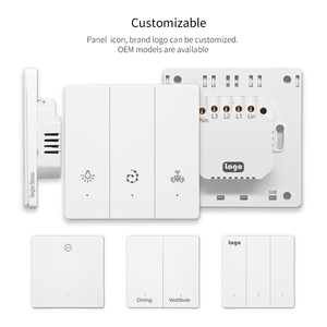 Interrupteur intelligent Lelrink Factory, design ultra fin avec un clic agréable, commande vocale via Alexa, <span class=keywords><strong>Google</strong></span> <span class=keywords><strong>Home</strong></span>, Tuya. - Product Image 6
