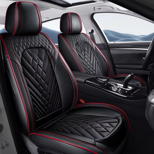 Housse de siège de <span class=keywords><strong>voiture</strong></span> universelle, luxe, confortable, en cuir noir et rouge, <span class=keywords><strong>pour</strong></span> cinq sièges, ensemble complet, sièges avant et arrière <span class=keywords><strong>pour</strong></span> <span class=keywords><strong>voiture</strong></span> - Product Image 2