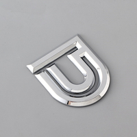 Emblème de voiture de course en vente, emblème plaqué argent, emblème en forme de U, haute qualité