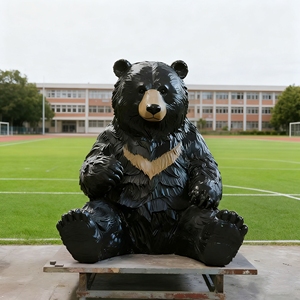 CS185 Lightweight FRP Polygonal Panda Sculpture Geometric Panda Artwork for Boutique Shop Mall Entrance Streetscape <b>Decoration</b> - Product Image 4