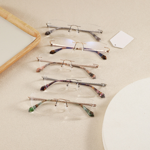 Popular Luxury High Quality Optical <strong>Glasses</strong> Rimless Metal <strong>Glasses</strong> for Women <strong>Reading</strong> <strong>Glasses</strong> <strong>Wholesale</strong> LE6499 - Product Image 1