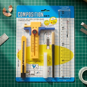 Kit de découpe DK-385 |   Kit de coupe de précision avec couteau artistique, compas et règle pour la découpe de papier – Outil manuel - Product Image 3
