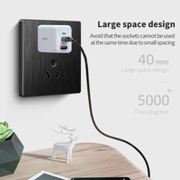 Interrupteur mural tactile intelligent 20A DP en argent brossé, panneau PC gaufré plaqué, style rétro, plusieurs couleurs en stock pour 220V