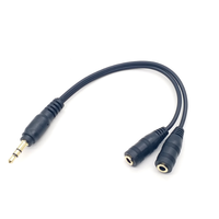 Adaptateur de câble audio Y plaqué or 3,5 mm stéréo 1 mâle vers 2 femelles pour partage de musique