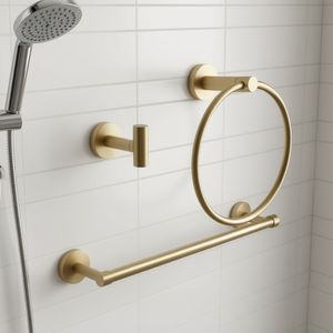 Ensemble de quincaillerie de salle de bain moderne en alliage de zinc nickelé, fixation murale, usage domestique - Product Image 2