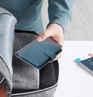 Logo personnalisé, détecteur de passeports, portefeuille en PU, étui pour passeports, portefeuille de voyage avec épingle de poche Sim, avec Find My