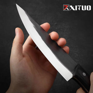 <span class=keywords><strong>Cuchillo</strong></span> de cocina forjado tradicional hecho a mano, <span class=keywords><strong>cuchillo</strong></span> de Chef Santoku, cuchillos de carnicero de acero revestidos multifuncionales, rebanar <span class=keywords><strong>carne</strong></span> y verduras - Product Image 5