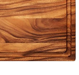 Planche à découper en bois d'acacia écologique et durable, avec rainure pour le jus, extra épaisse, bloc de boucher pour la cuisine à domicile, fromage - Product Image 2