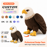 Peluche d'aigle réaliste sur mesure, mignonne et moelleuse, peluche d'animal assis, jouet en peluche doux