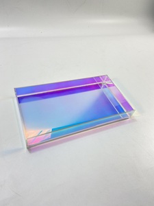 Chinaplas Clear Non Slip Chic Iridescent Acrylic Storage Tray for <b>Vanity</b> Bathroom Countertop Organization - Product Image 6