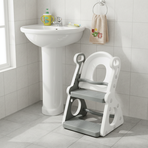 Siège d'apprentissage de la propreté pour enfants avec marchepied et échelle, <span class=keywords><strong>adaptateur</strong></span> de <span class=keywords><strong>chaise</strong></span> de toilette 3-en-1, repose-pieds antidérapant pour utilisation en salle de bain - Product Image 3