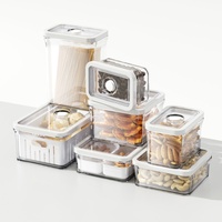 Boîte de conservation sous vide en plastique transparent scellée multi-tailles pour réfrigérateur, pour stocker aliments, légumes et fruits