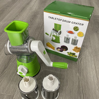 3-In-1 Plastic Handbediende Groentesnijder Trommel Aardappel Shred Schaafmachine Voor Keukengebruik Voor Thuisgebruik