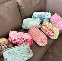 Sac à main portable en fil de t-shirt en polyester fait main, multicolore, pour femme, idéal pour les soirées et le quotidien - Beaufy