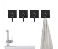 Crochets adhésifs Sondoly pour murs, crochets en acier inoxydable pour suspendre des objets dans la cuisine et la salle de bain