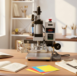 Small Gold Manual PVC Paper Leather Customizable Logo Embossed Machine Pneumatic Gilding Machine Hot Foil Stamping Machine - Product Image 4