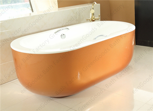 Bañera independiente de 2000mm de fibra de vidrio para habitación, bañera Extra grande blanca y dorada para <span class=keywords><strong>hotel</strong></span>, CE London - Product Image 2