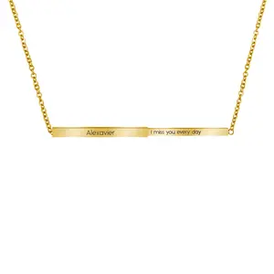 Bijoux minimaliste en U véritable, collier de Bar Secret personnalisé, bijoux de mode, bijoux simples et délicats