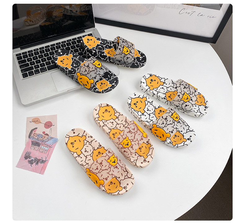 Custom Printing Cartoon PVC Soft Non-slip Bathroom Slippers for Women Men Filp Flops