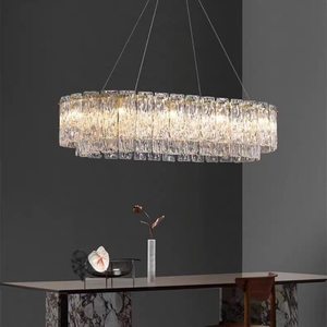 Lámpara de Araña de Cristal de Lujo, Redonda, Dorada, con Luz LED, para Sala de Estar, Comedor, Dormitorio, Lámpara Colgante de un Solo Cabezal, Irradiación de 5-10 m - Product Image 2