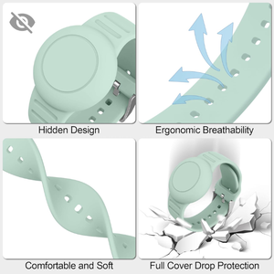 Pulsera <span class=keywords><strong>de</strong></span> Silicona Impermeable <span class=keywords><strong>para</strong></span> Niños, Correa Antipérdida con Funda Protectora <span class=keywords><strong>para</strong></span> Rastreador GPS, Correa Ajustable y Suave - Product Image 2