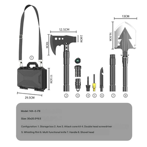 Pala y Hacha Plegables Multifuncionales de Aleación de Aluminio para Supervivencia al Aire Libre, Caja de Herramientas para Campismo y Aventuras - Product Image 6