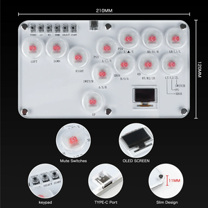 Manette Hitbox sans levier, Fight Sticks personnalisés, <span class=keywords><strong>clavier</strong></span> de combat arcade à 12 touches <span class=keywords><strong>pour</strong></span> <span class=keywords><strong>PS4</strong></span>/PS3/Switch/PC, <span class=keywords><strong>clavier</strong></span> RGB - Product Image 2