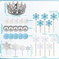 Schneeflocken-Kronen-Kuchendekoration Weihnachten Plastik-Papier-Dekoration Silber-Weiße Schneeflocken Europäisch-Amerikanischer Stil für Winterliche Schneelandschaften
