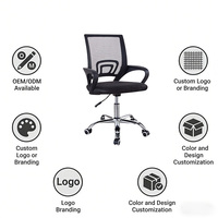 Chaise de bureau ergonomique en maille avec hauteur réglable, pivotante pour salle de réunion, chaise de bureau exécutive ergonomique pour personnel