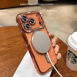 Funda para iPhone con Fijación Magnética, con Polvo Brillante Electrochapado Transparente para Protección Anticaídas y <span class=keywords><strong>Brillo</strong></span>. - Product Image 2