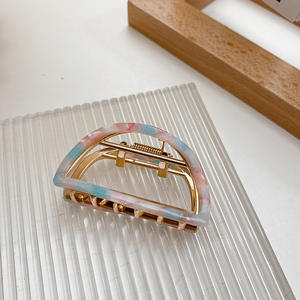 Maßgefertigte Koreanische Damenmode Hohle Metall-Celluloseacetat-Haarklammern Mädchen Halbkreis-Haarklammern Haaraccessoires - Product Image 6