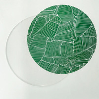 Runde Acryl-Tischsets mit Einlegepapier zum Tischschutz Dekorative Papier-Einlage Platzierungen Quadratische Runde Tischmatten