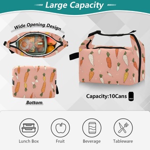 Sac à déjeuner personnalisé avec motif de carotte, style tropical hawaïen, sac isotherme pour pique-nique scolaire en plein air - Product Image 5