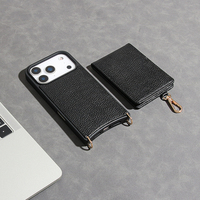 Casing Ponsel Kulit Multifungsi dengan Kantung Kartu Magnetik Lepas Pasang untuk iPhone 18 17 16 15 14 13 Pro Max