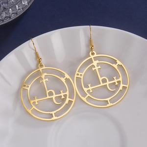 Myshape Sigil of Lilith Pendientes Sello pagano Mitología Wiccan Amuleto Brujería Regalo mágico Joyería de acero inoxidable - Product Image 3