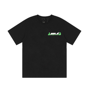T-shirt V Lone a Maniche Corte per Donna e Uomo, Stile Hip-hop Casual con Stampa Lettering in Puro Cotone - Product Image 4