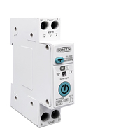 TOMZN TUYA 1P+N 63A Interrupteur intelligent WIFI avec compteur d'énergie, disjoncteur de mesure, protection contre les surtensions, les surintensités et les fuites de courant, relais MCB